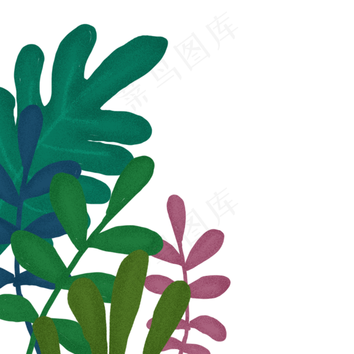 春天夏天五颜六色前景花草手绘插,免抠元素(2000*2000px)psd模版下载