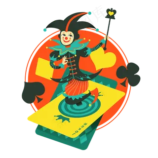 愚人节扑克牌小丑,免抠元素