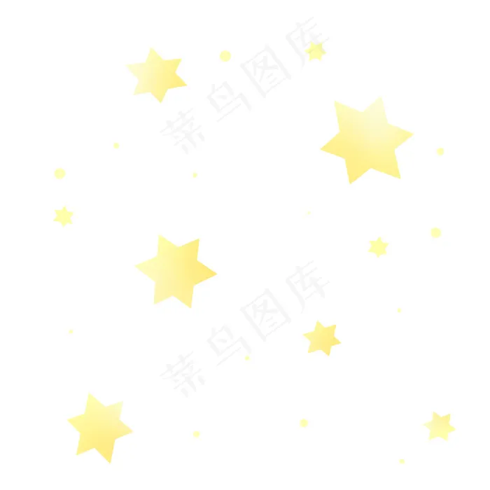 金黄色六芒星可爱治愈光效,免抠元素(2000*2000px)psd模版下载
