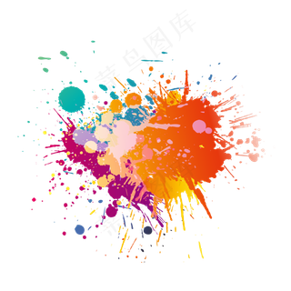 彩色水彩泼墨矢量素材,免抠元素