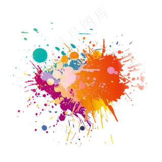 彩色水彩泼墨矢量素材,免抠元素