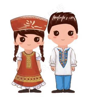 站立的少数民族俄罗斯族情侣PN