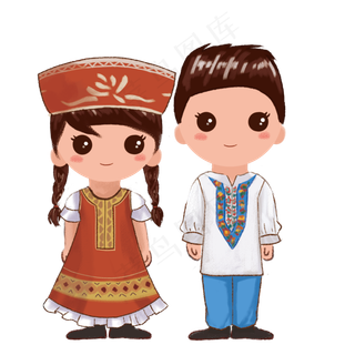 站立的少数民族俄罗斯族情侣PN