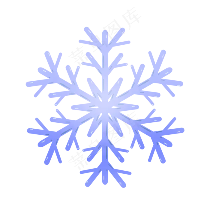 晶莹小清新冬日蓝色雪花可商用装,免抠元素(2000X2000(DPI:300))psd模版下载