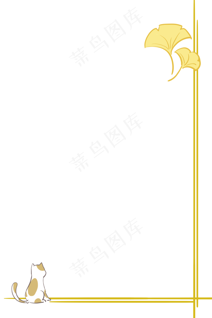 秋天黄色银杏叶边框