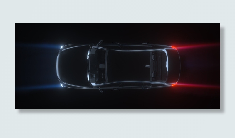 立体汽车顶部轮廓背景