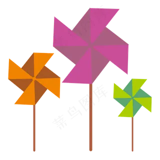 彩色风车紫色绿色橙色