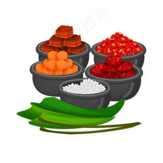 免扣卡通包粽子材料