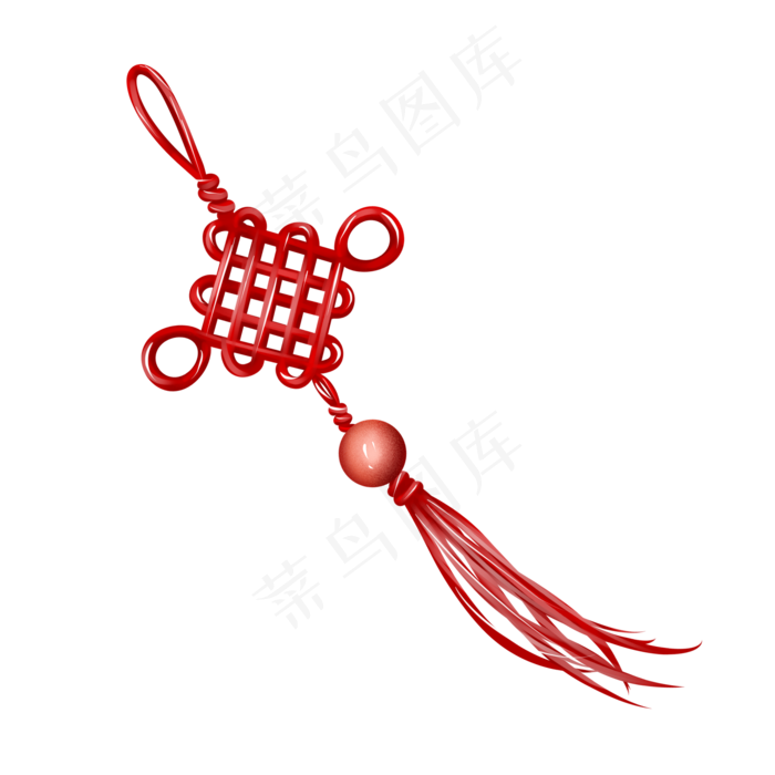 红色中国结挂件,免抠元素(2000*2000px 300 dpi )ai矢量模版下载