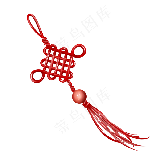 红色中国结挂件,免抠元素(2000*2000px 300 dpi )ai矢量模版下载