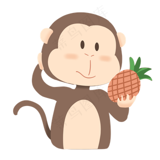猴子吃菠萝