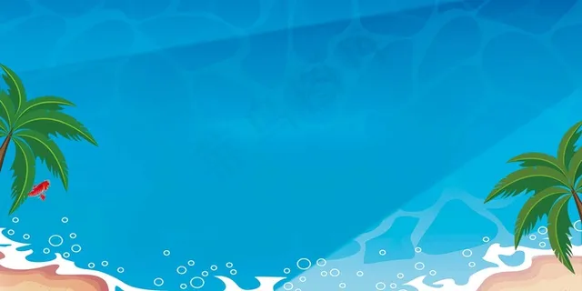 蓝色渐变沙滩夏日旅游banner 蓝色渐变沙滩夏日旅游banner