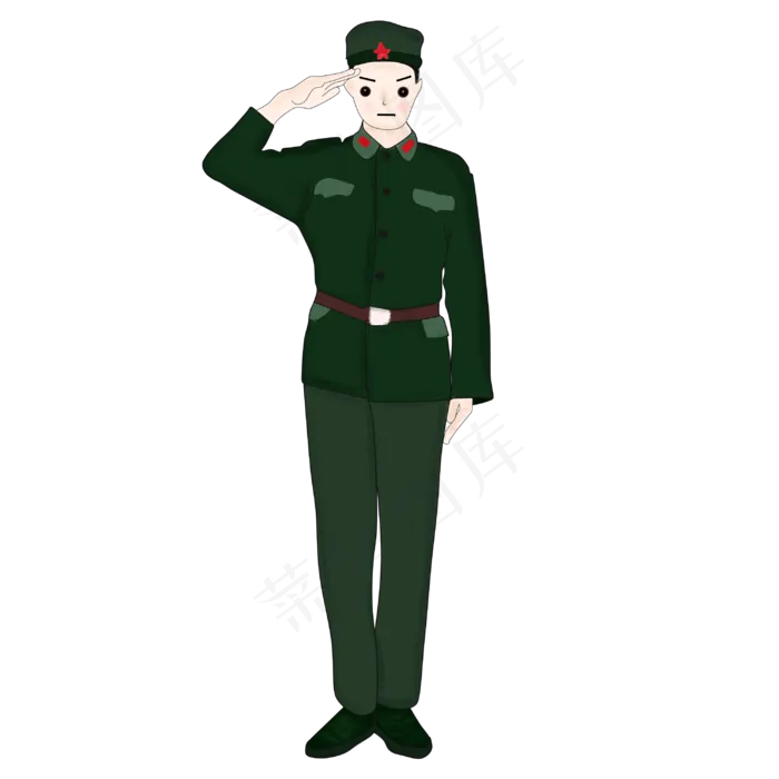 国庆节建军节军人敬礼PSD(3000X3000(DPI:300))psd模版下载