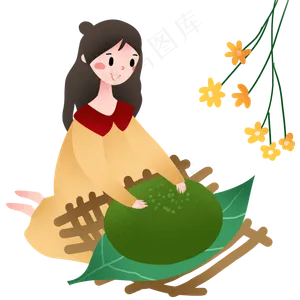 清明节美食女孩青团