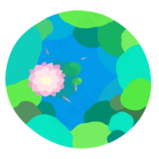 蓝色系清新夏季荷塘荷花风景