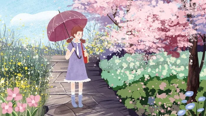 治愈系粉色樱花风景