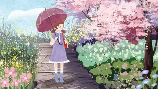 治愈系粉色樱花风景