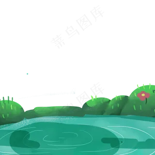卡通湖水PNG下载,免抠元素