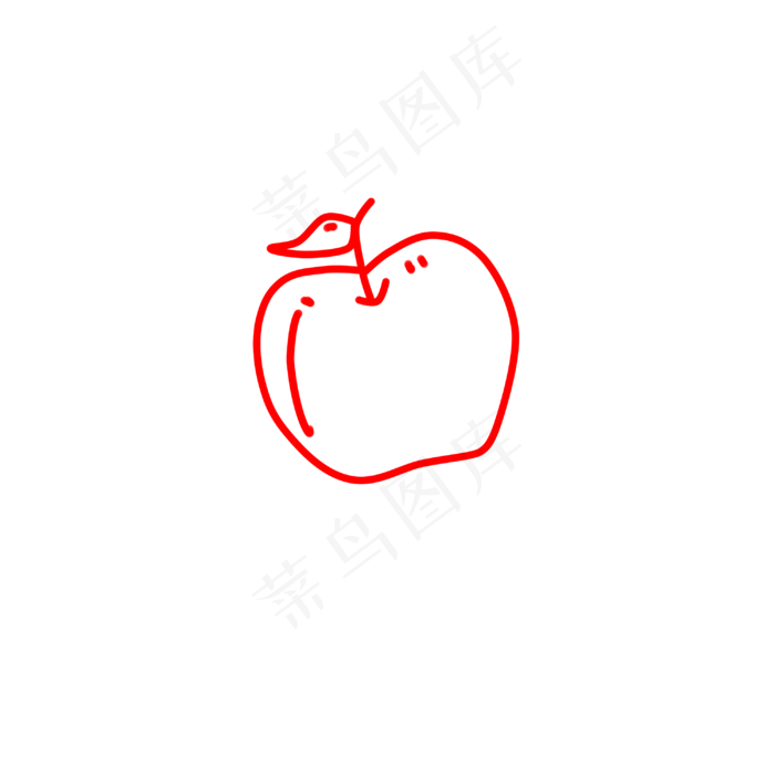 线条苹果(3000*3000px 300 dpi )