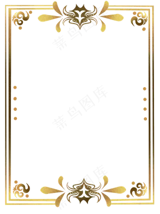 金色方形欧式边框,免抠元素