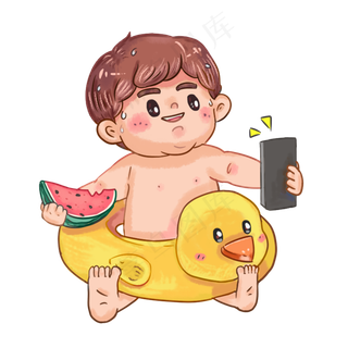 夏日清新插图元素