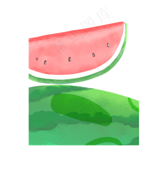 手绘卡通西瓜免扣元素