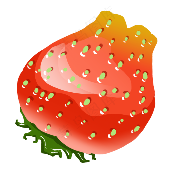 手绘红色草莓(2000X2000(DPI:300))psd模版下载