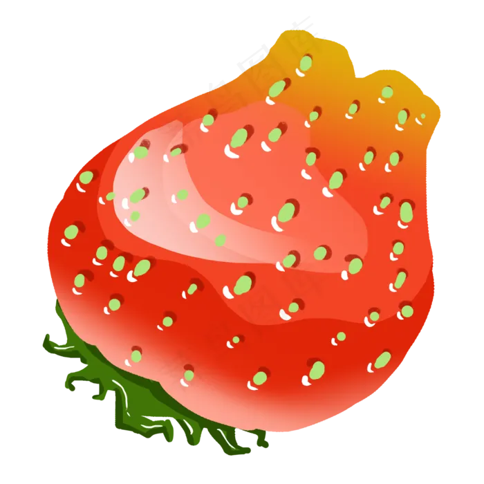 手绘红色草莓(2000X2000(DPI:300))psd模版下载