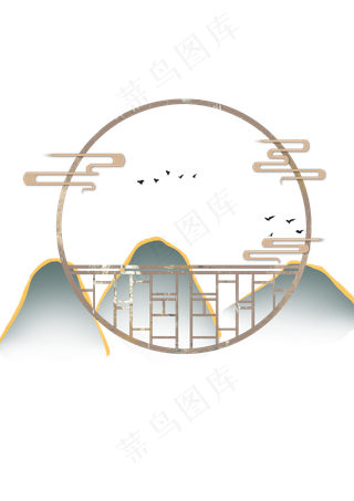 古风淡雅边框窗景