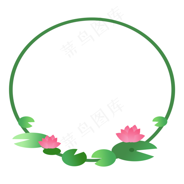 夏天荷花边框(2000X2000(DPI:300))psd模版下载