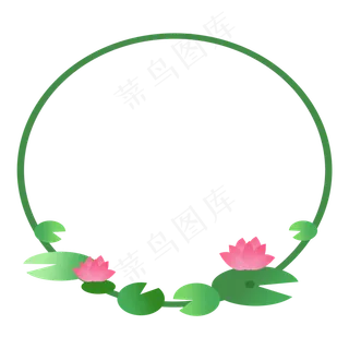 夏天荷花边框