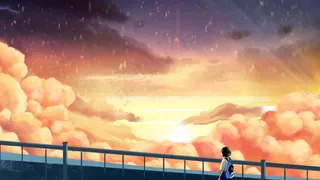 治愈清新唯美夏至春分天空夕阳日系文艺风景