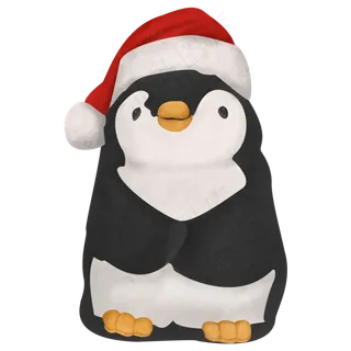 圣诞节圣诞夜圣诞企鹅动物形象场,免抠元素