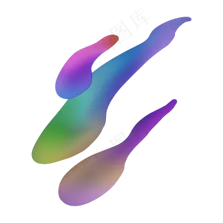 不规则彩色流体,免抠元素