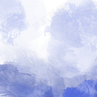 蓝色水彩水墨