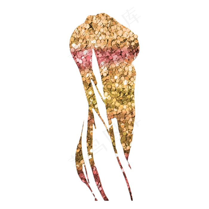 金粉女人体装饰剪影,免抠元素(2500*2500px 300 dpi )psd模版下载