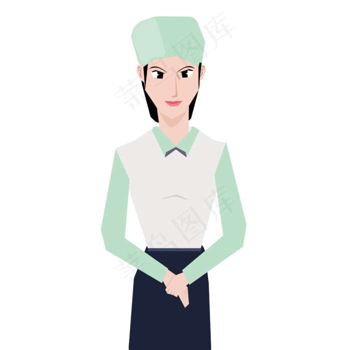 矢量女性护士形象(3000X3500(DPI:300))ai矢量模版下载