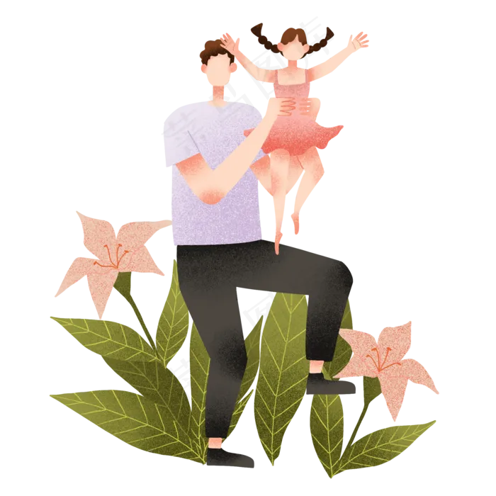 父女温馨画面(2000X2000(DPI:300))psd模版下载