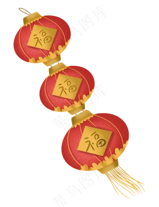 春节装饰红灯笼新年鼠年,免抠元素