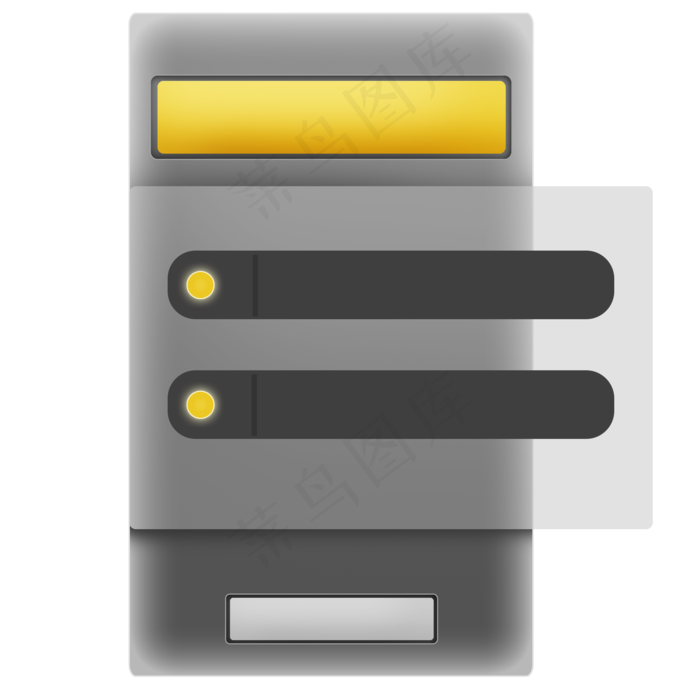 黑色UI黄色按钮提示框,免抠元素