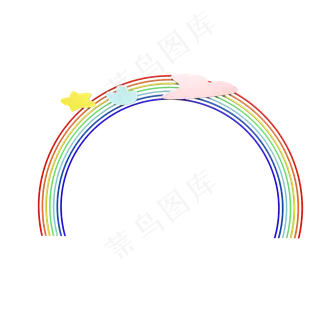 春天彩虹装饰图案,免抠元素