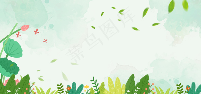 春分植物嫩芽清新banner海报背景