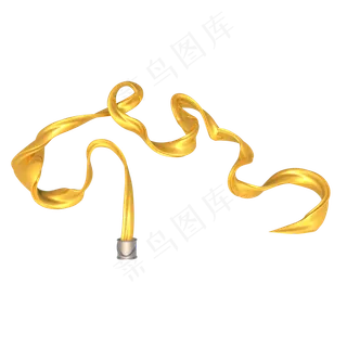 C4D立体金色装饰飘带,免抠元素