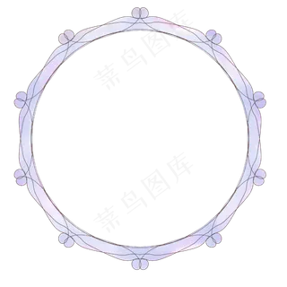 梦幻紫彩绘花藤边框设计元素下载