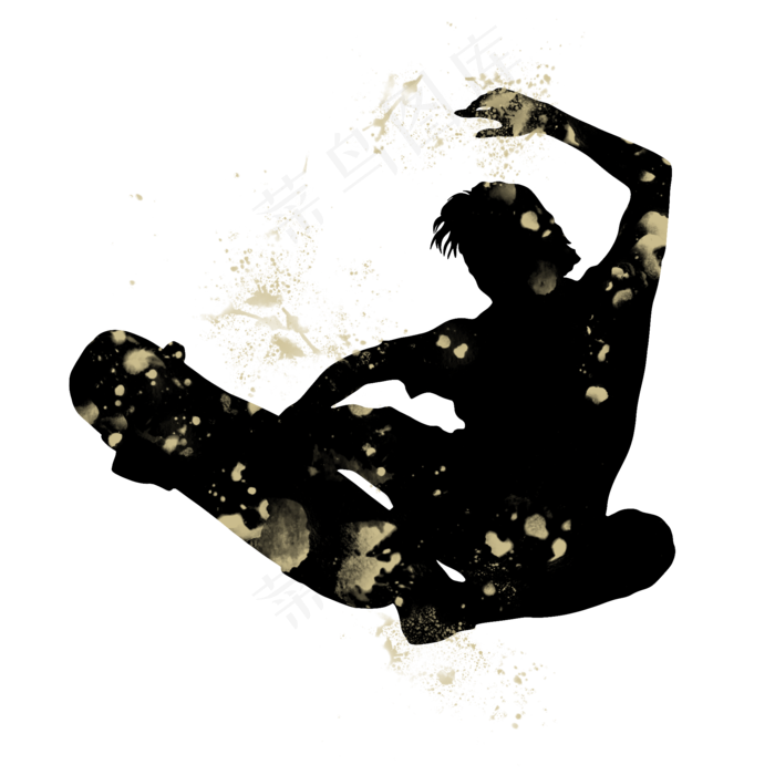 开学季滑板社团招新剪影,免抠元素(2000X2000(DPI:300))psd模版下载