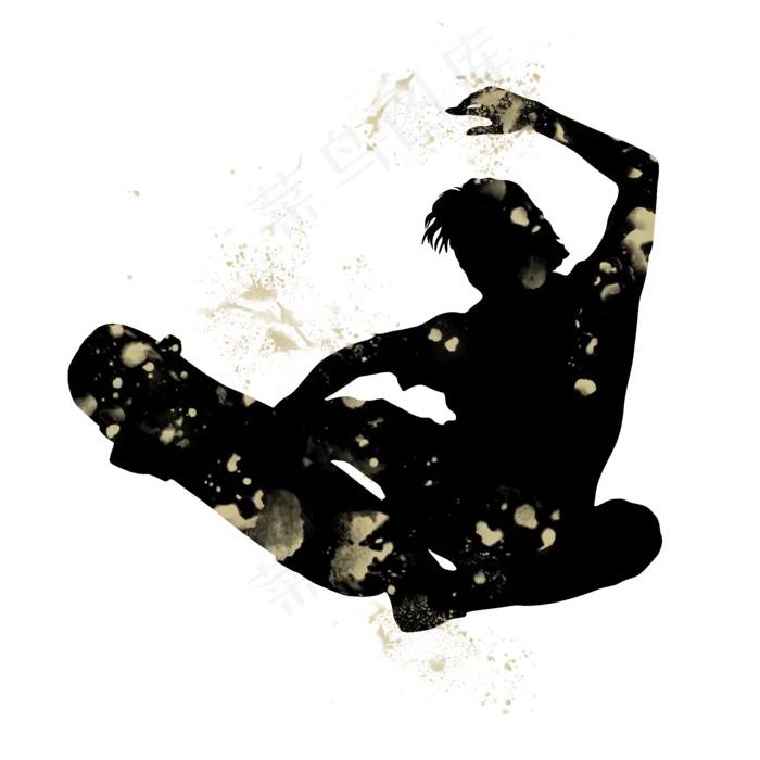 开学季滑板社团招新剪影,免抠元素(2000X2000(DPI:300))psd模版下载