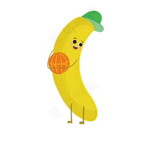 夏天卡通香蕉清凉矢量图