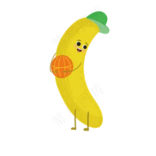 夏天卡通香蕉清凉矢量图