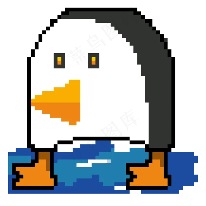 像素风格可爱小企鹅(2000X2000(DPI:72))psd模版下载