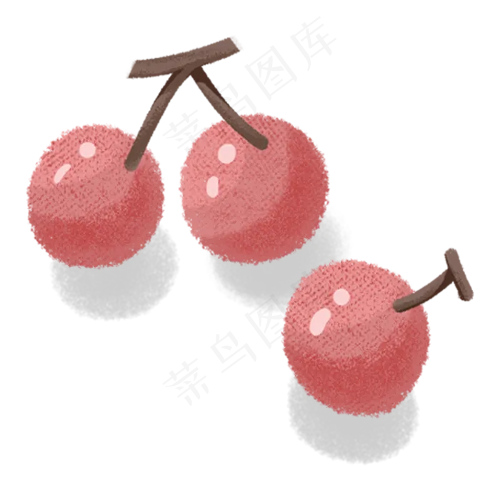 粉色水果樱桃(2000X2000(DPI:300))psd模版下载